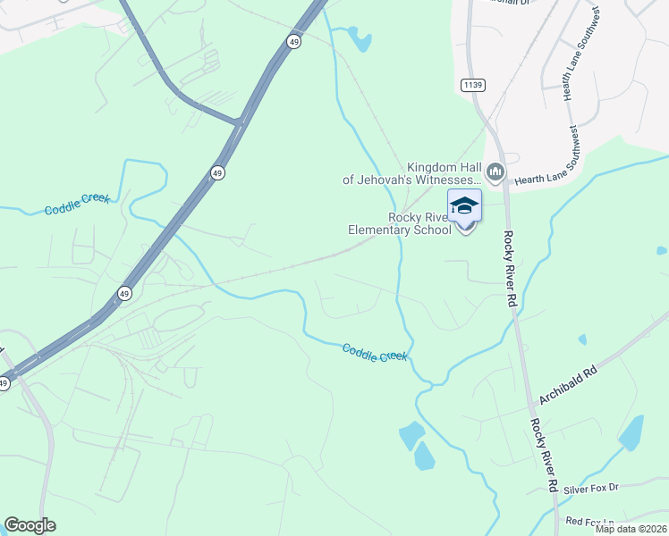 map of restaurants, bars, coffee shops, grocery stores, and more near 2094 Chapel Creek Road in Concord