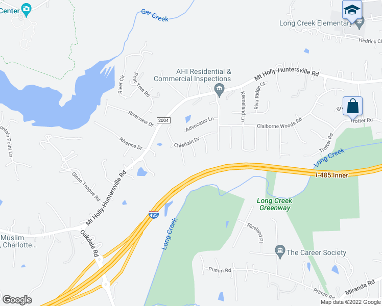 map of restaurants, bars, coffee shops, grocery stores, and more near 2817 Granstark Court in Charlotte