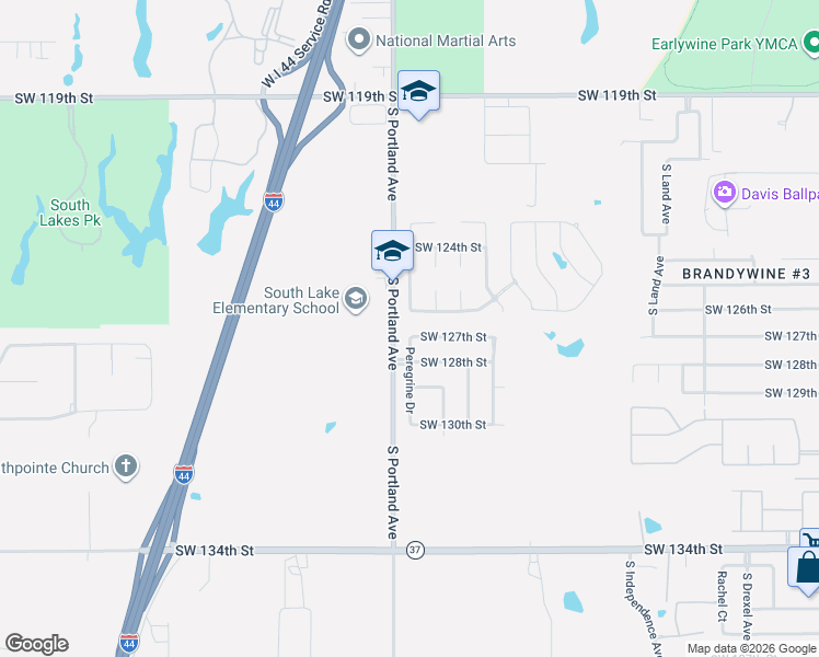 map of restaurants, bars, coffee shops, grocery stores, and more near 12625 Carnelian Way in Oklahoma City