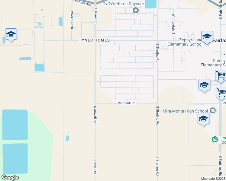 map of restaurants, bars, coffee shops, grocery stores, and more near 5203 Baja Drive in Bakersfield