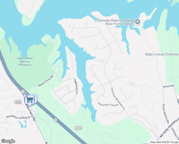 map of restaurants, bars, coffee shops, grocery stores, and more near 3526 Mountain Cove Drive in Charlotte