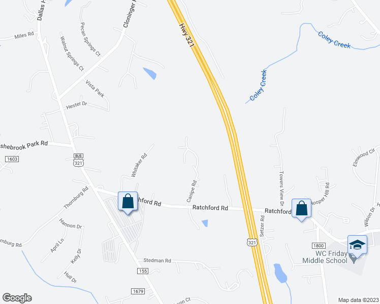 map of restaurants, bars, coffee shops, grocery stores, and more near 511 Howard Fraley Road in Dallas