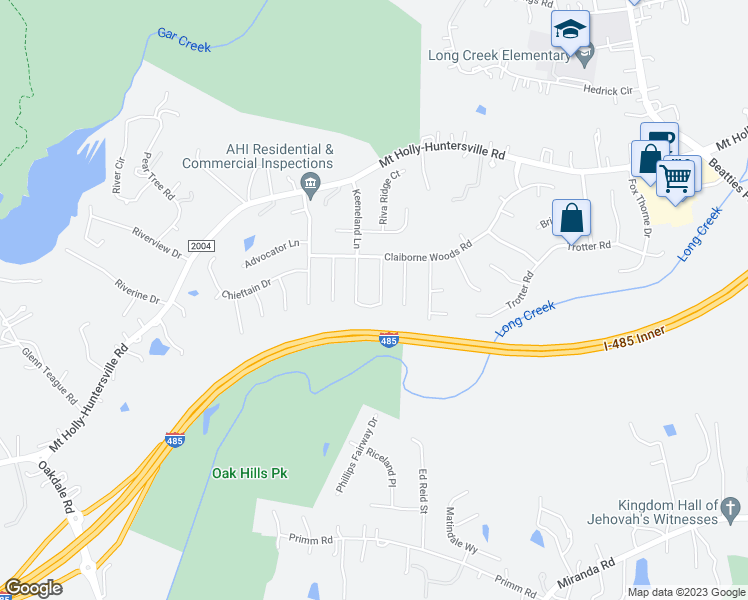 map of restaurants, bars, coffee shops, grocery stores, and more near 6832 Alydar Court in Charlotte