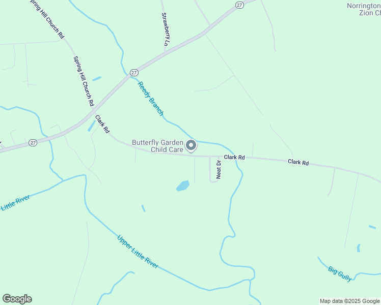 map of restaurants, bars, coffee shops, grocery stores, and more near 541 Clark Road in Lillington