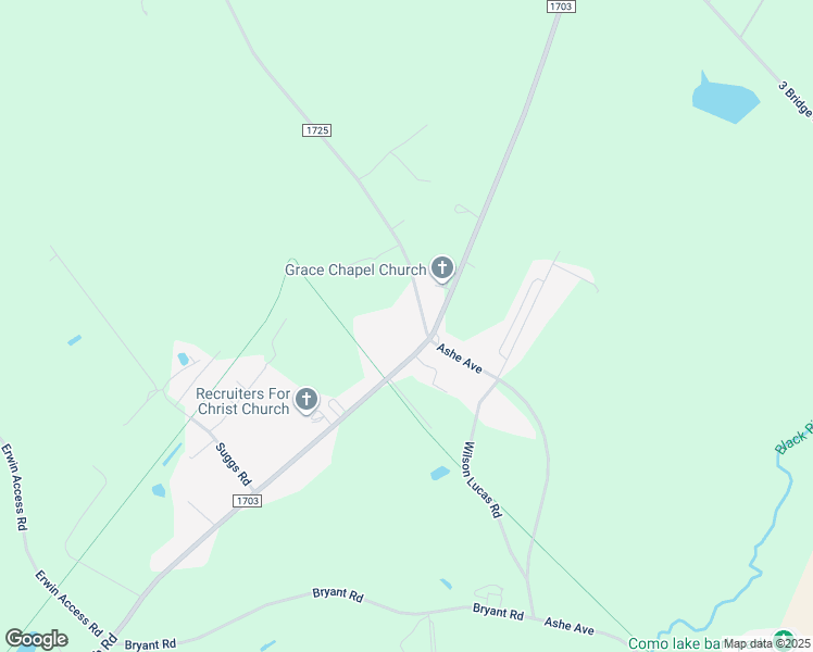 map of restaurants, bars, coffee shops, grocery stores, and more near Ashe Avenue in Harnett County