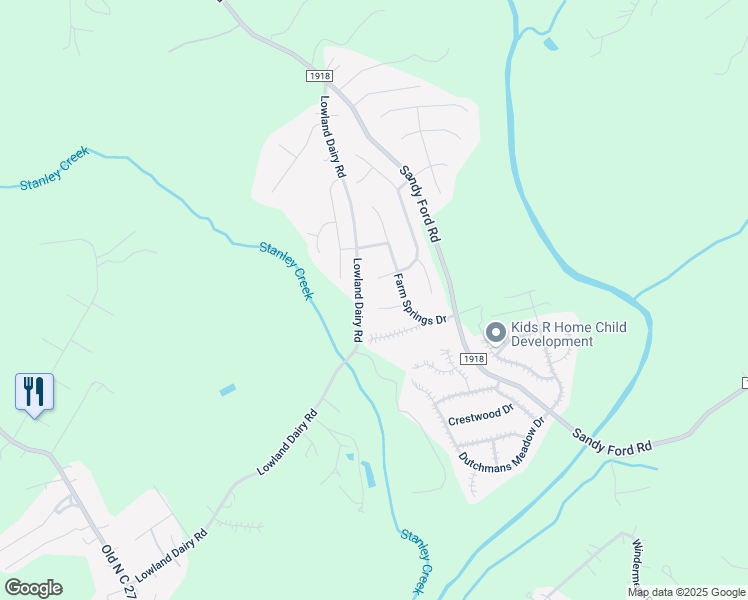 map of restaurants, bars, coffee shops, grocery stores, and more near 120 Adams Trail Circle in Mount Holly