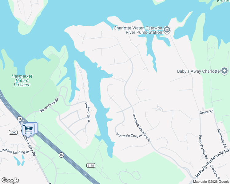 map of restaurants, bars, coffee shops, grocery stores, and more near 4423 Shadow Cove Lane in Charlotte