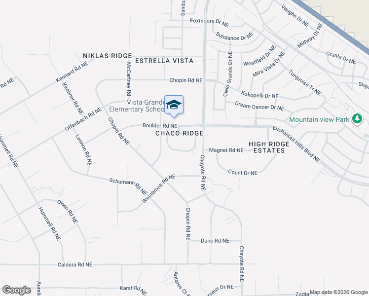 map of restaurants, bars, coffee shops, grocery stores, and more near 5866 Chaco Loop Northeast in Rio Rancho