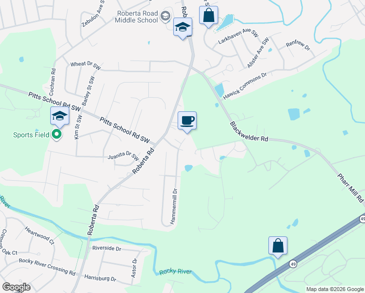 map of restaurants, bars, coffee shops, grocery stores, and more near 5339 Bendix Court in Harrisburg