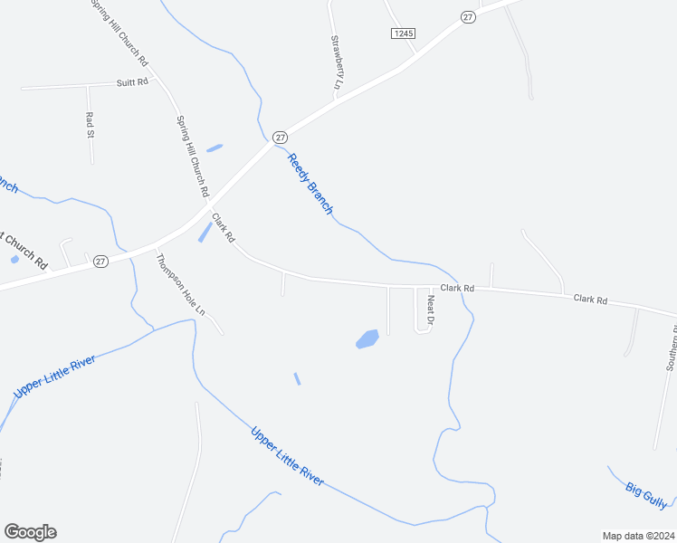 map of restaurants, bars, coffee shops, grocery stores, and more near 415 Clark Road in Lillington