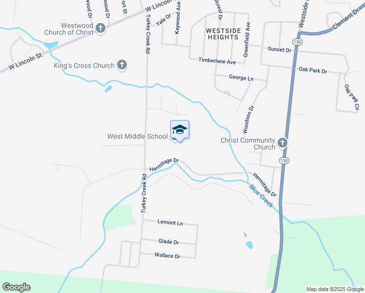 map of restaurants, bars, coffee shops, grocery stores, and more near 90 Hermitage Drive in Tullahoma