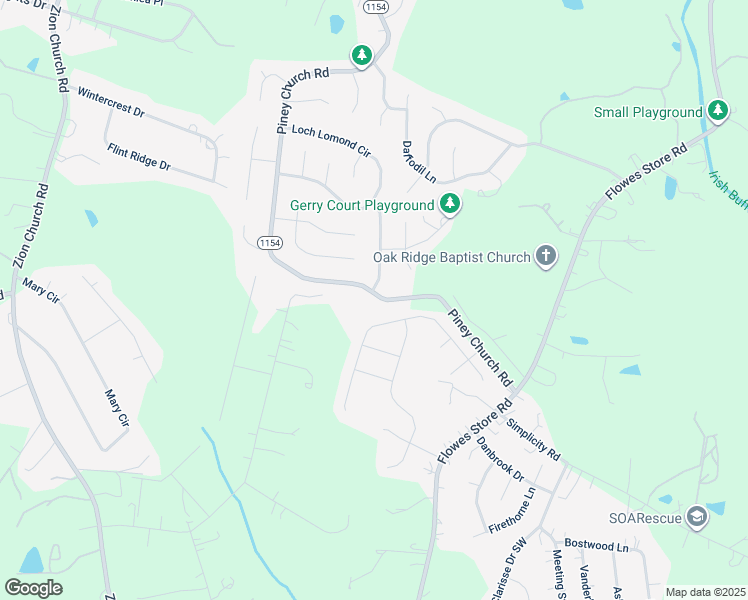 map of restaurants, bars, coffee shops, grocery stores, and more near 1606 Piney Church Road in Concord