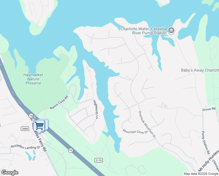 map of restaurants, bars, coffee shops, grocery stores, and more near 3526 Mountain Cove Dr in Charlotte