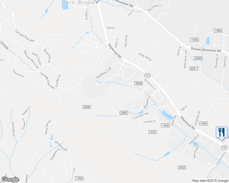 map of restaurants, bars, coffee shops, grocery stores, and more near 24 Peachtree Lane in Hendersonville