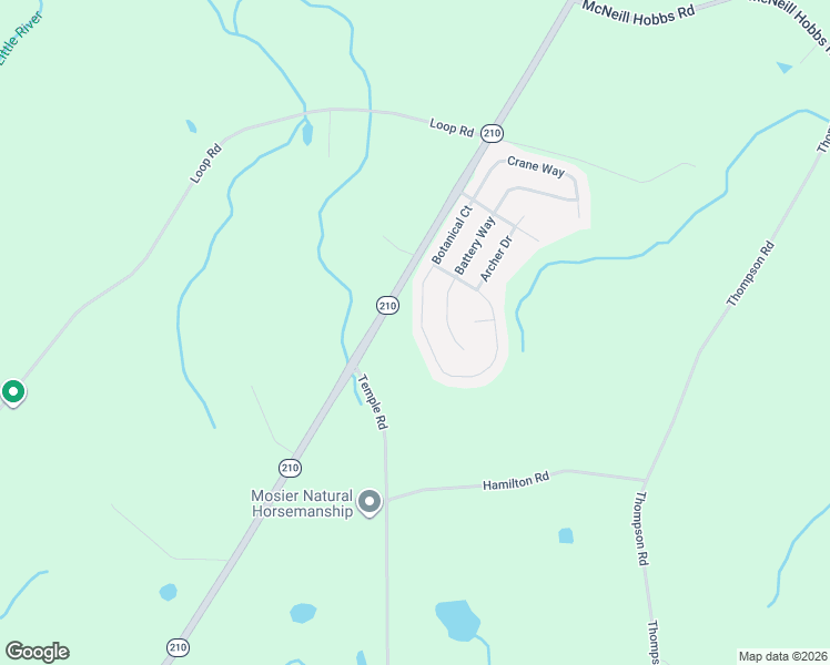 map of restaurants, bars, coffee shops, grocery stores, and more near 326 Botanical Court in Bunnlevel