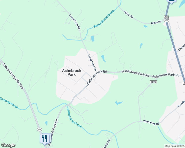 map of restaurants, bars, coffee shops, grocery stores, and more near 511 Ashebrook Park Road in Dallas