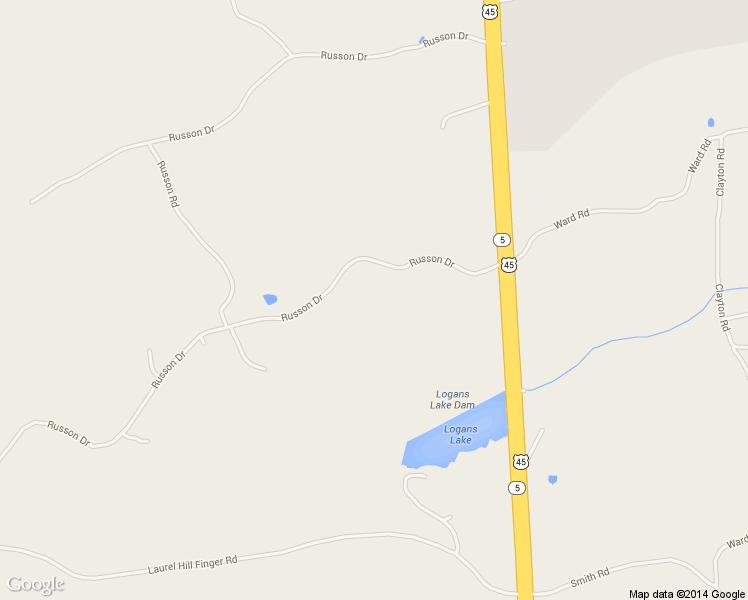 map of restaurants, bars, coffee shops, grocery stores, and more near 422 Russon Drive in Finger