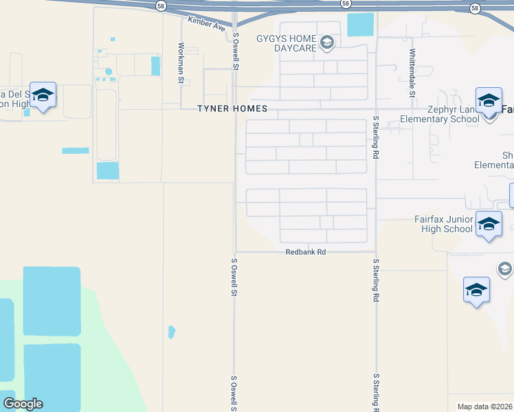 map of restaurants, bars, coffee shops, grocery stores, and more near 5004 Ciudad Nuevo Drive in Bakersfield