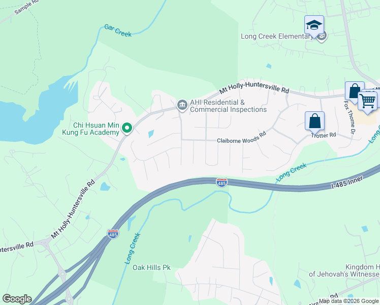 map of restaurants, bars, coffee shops, grocery stores, and more near 4520 Hyperion Court in Charlotte