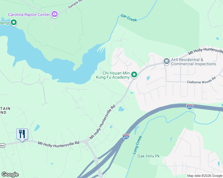 map of restaurants, bars, coffee shops, grocery stores, and more near 6534 Riverine Drive in Charlotte