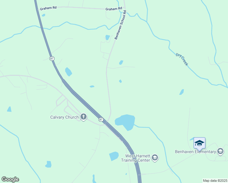 map of restaurants, bars, coffee shops, grocery stores, and more near 1265 Benhaven School Road in Sanford