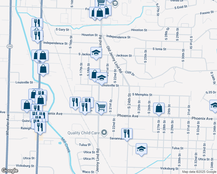 map of restaurants, bars, coffee shops, grocery stores, and more near 4220 South 21st Street in Fort Smith