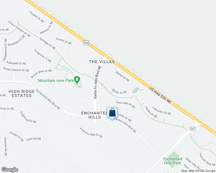 map of restaurants, bars, coffee shops, grocery stores, and more near 6920 Skylar Drive Northeast in Rio Rancho