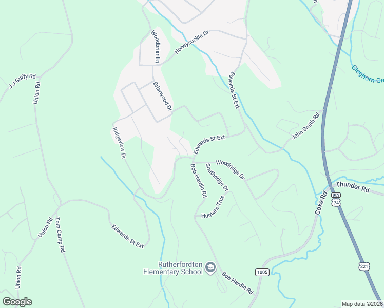map of restaurants, bars, coffee shops, grocery stores, and more near 470 Edwards Street Extension in Rutherfordton