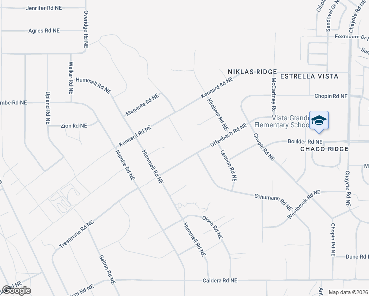 map of restaurants, bars, coffee shops, grocery stores, and more near 5102 Heller Court Northeast in Rio Rancho