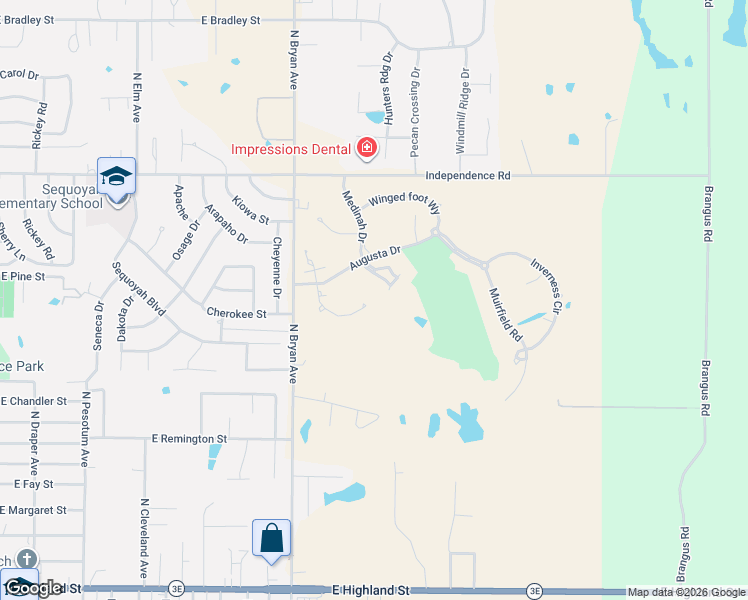 map of restaurants, bars, coffee shops, grocery stores, and more near 2312 North North Troon Circle in Shawnee
