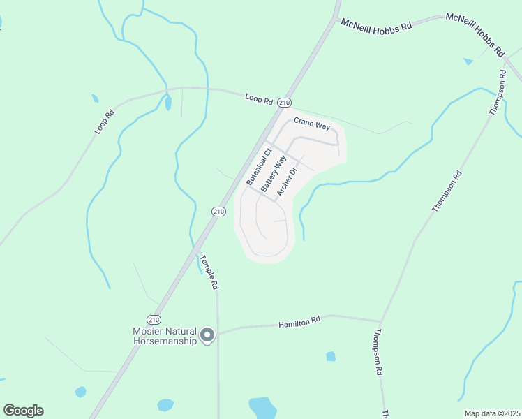 map of restaurants, bars, coffee shops, grocery stores, and more near 225 Battery Way in Bunnlevel