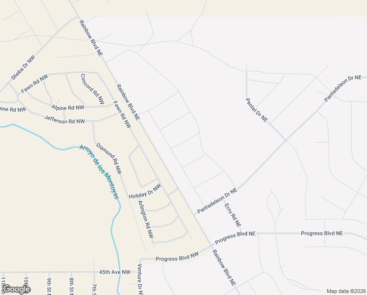 map of restaurants, bars, coffee shops, grocery stores, and more near 6501 Kalgan Road Northeast in Rio Rancho