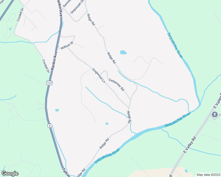 map of restaurants, bars, coffee shops, grocery stores, and more near 240 Dogwood Lane in Dunlap