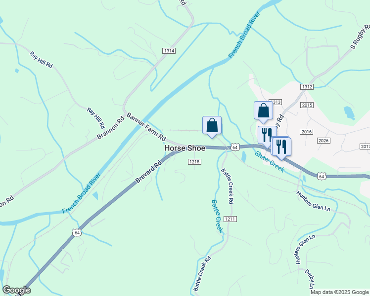 map of restaurants, bars, coffee shops, grocery stores, and more near in Horse Shoe