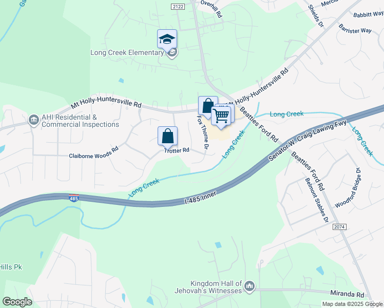 map of restaurants, bars, coffee shops, grocery stores, and more near 8002 Trotter Road in Charlotte