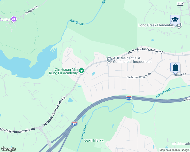 map of restaurants, bars, coffee shops, grocery stores, and more near 7029 Advocator Lane in Charlotte