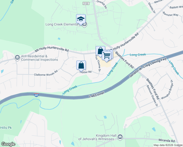 map of restaurants, bars, coffee shops, grocery stores, and more near in Charlotte
