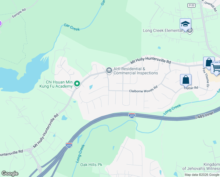 map of restaurants, bars, coffee shops, grocery stores, and more near 8819 Firestreak Drive in Charlotte