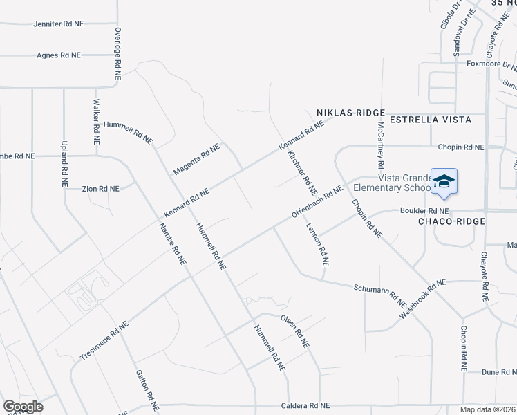map of restaurants, bars, coffee shops, grocery stores, and more near 5102 Heller Court Northeast in Rio Rancho