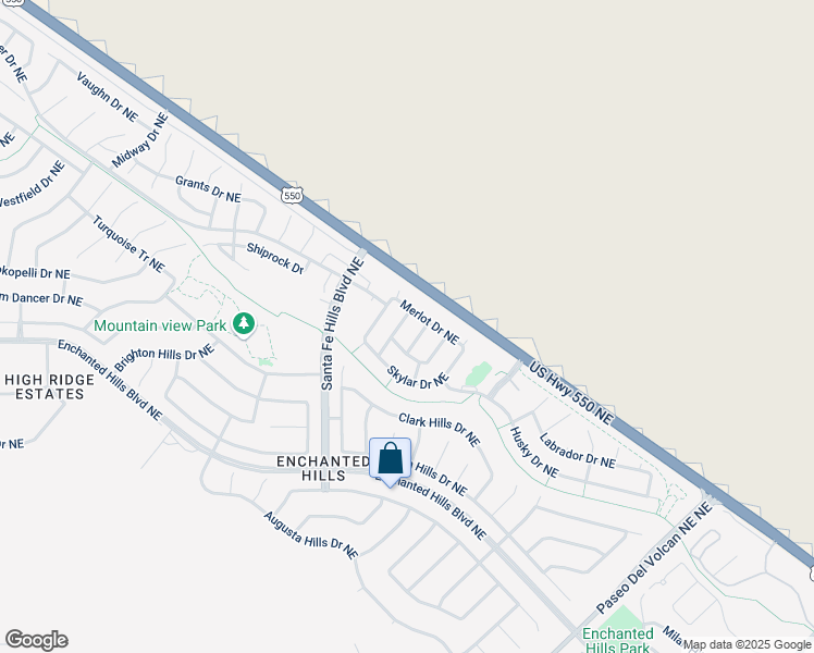 map of restaurants, bars, coffee shops, grocery stores, and more near 6924 Angela Drive Northeast in Rio Rancho