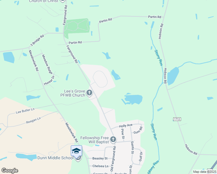 map of restaurants, bars, coffee shops, grocery stores, and more near 128 Willowcroft Court in Dunn