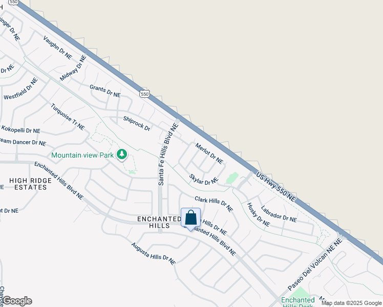 map of restaurants, bars, coffee shops, grocery stores, and more near 4745 Kelly Way in Rio Rancho