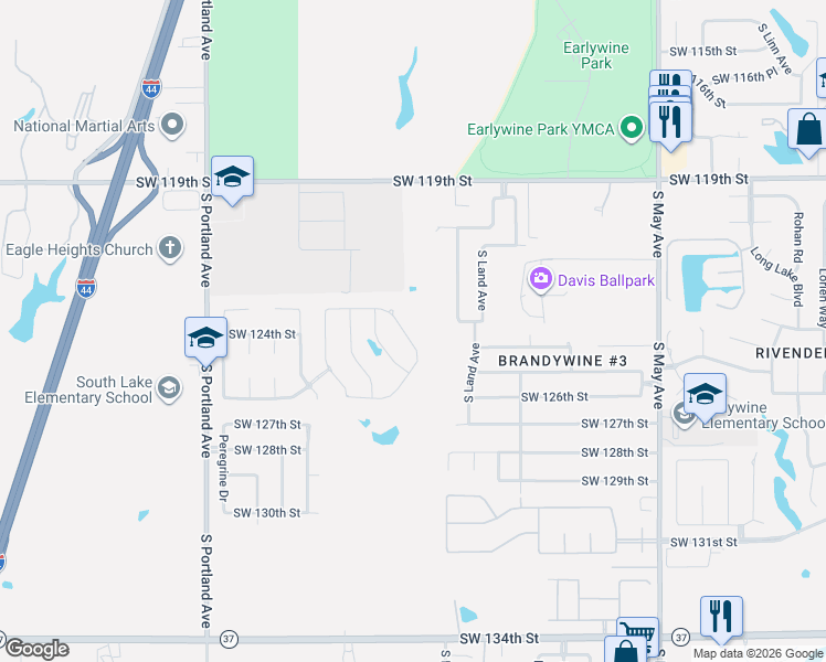 map of restaurants, bars, coffee shops, grocery stores, and more near 12400 Beryl Lane in Oklahoma City