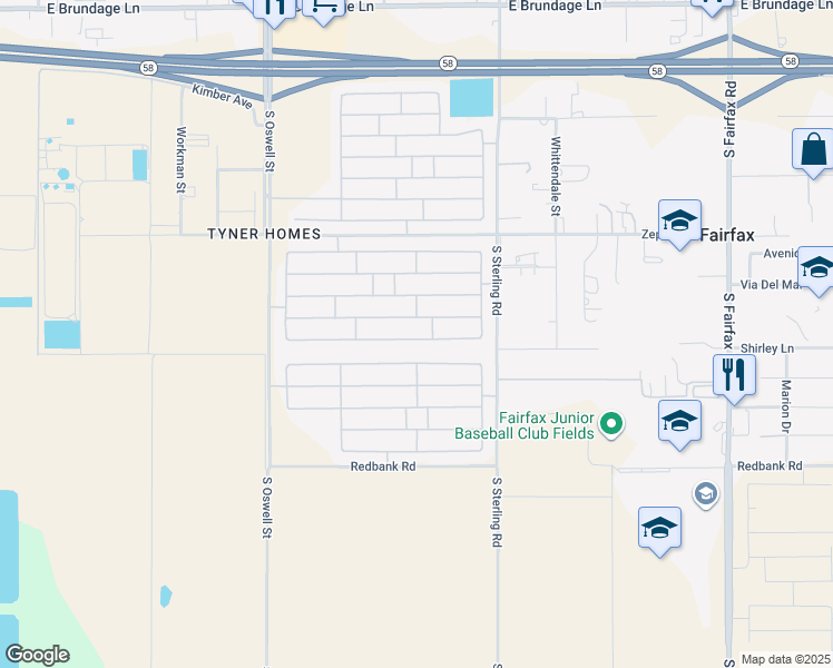 map of restaurants, bars, coffee shops, grocery stores, and more near 5402 Mar Grande Drive in Bakersfield