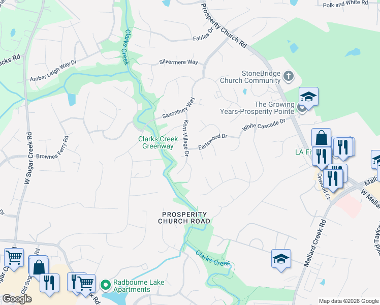 map of restaurants, bars, coffee shops, grocery stores, and more near in Charlotte