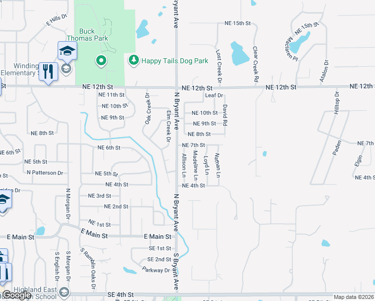 map of restaurants, bars, coffee shops, grocery stores, and more near 629 Madeline Lane in Moore