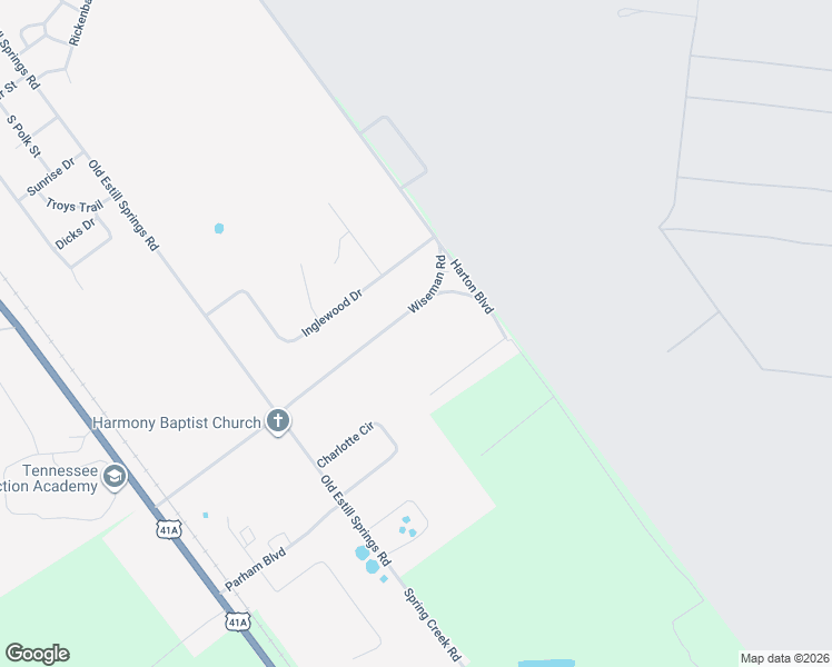 map of restaurants, bars, coffee shops, grocery stores, and more near 322 Wiseman Road in Tullahoma