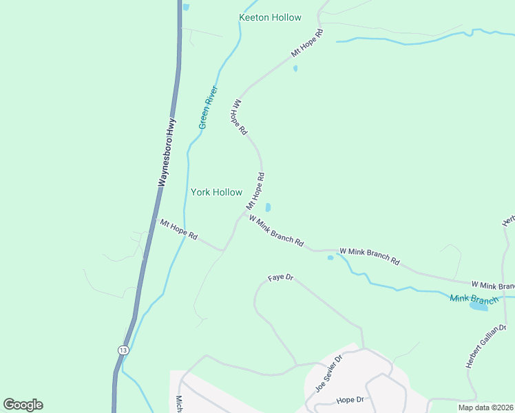map of restaurants, bars, coffee shops, grocery stores, and more near 2206 Mount Hope Road in Waynesboro