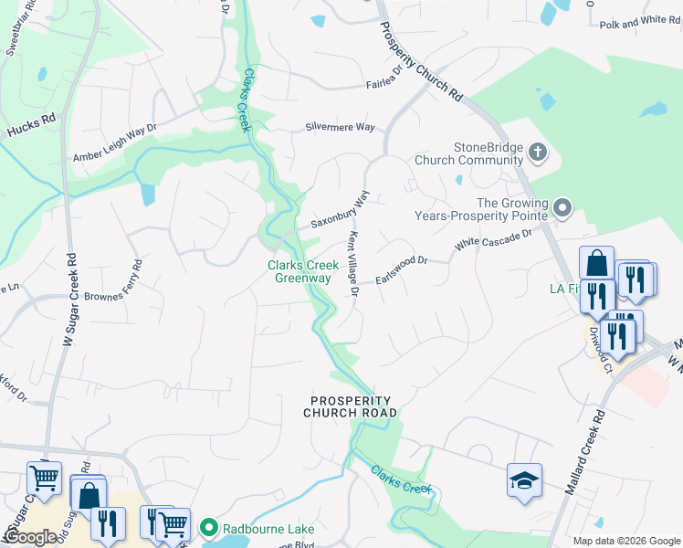 map of restaurants, bars, coffee shops, grocery stores, and more near in Charlotte