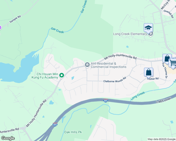 map of restaurants, bars, coffee shops, grocery stores, and more near 8933 Firestreak Drive in Charlotte